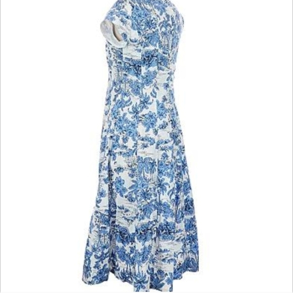 Joie Blue And White Floral Midi Dress - Picture 2 of 6